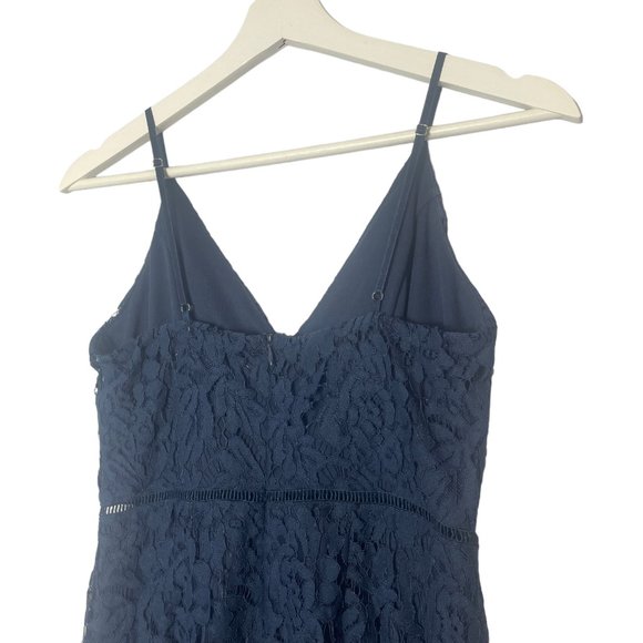 Astr the Label Navy Lattice Inset Lace Dress Size XS Party Cocktail Lacey - Picture 9 of 14